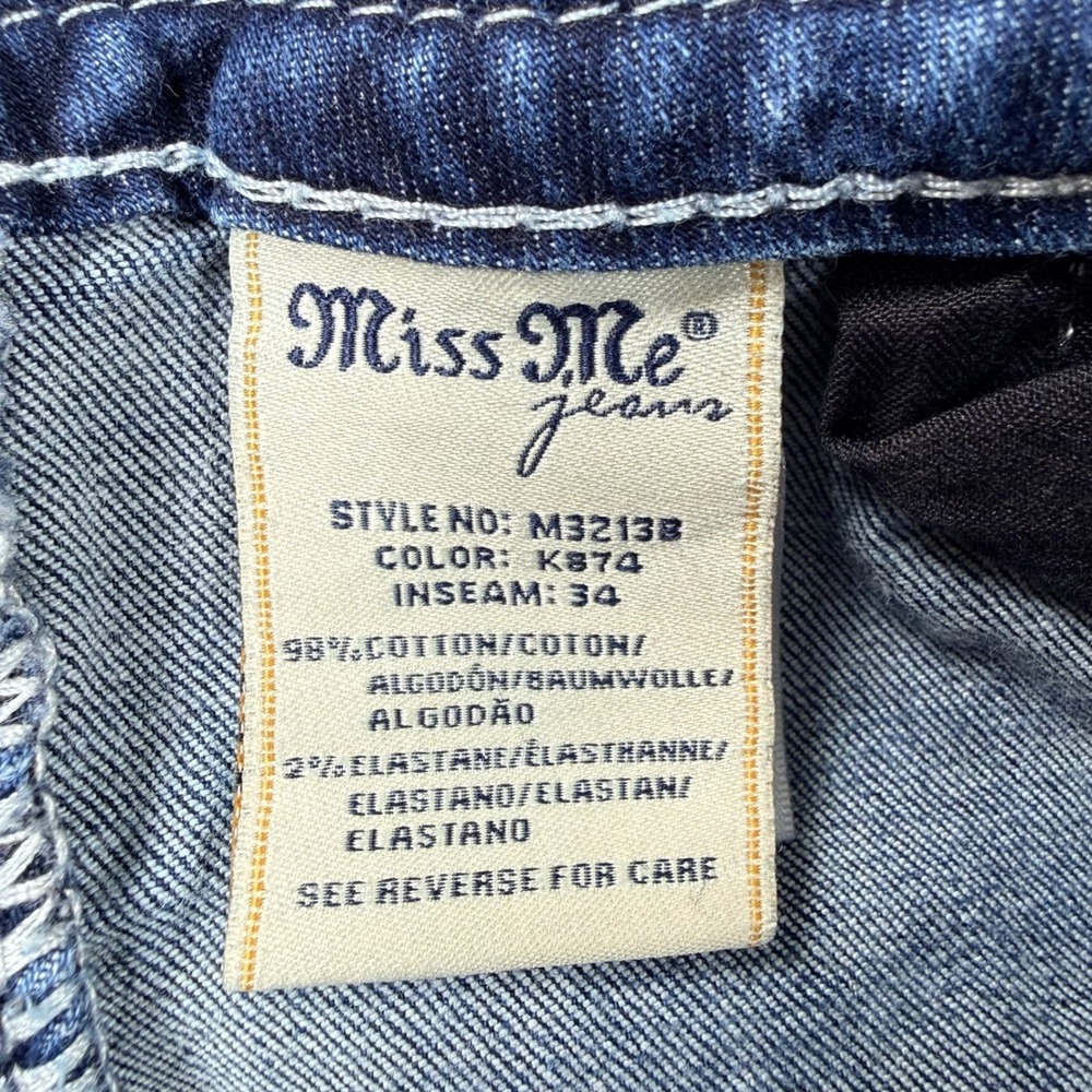 Miss Me Chloe Bootcut Jeans Size‎ 26 28x33 Dark Wash Embroidered Pocket Flap - Picture 8 of 9